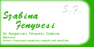 szabina fenyvesi business card